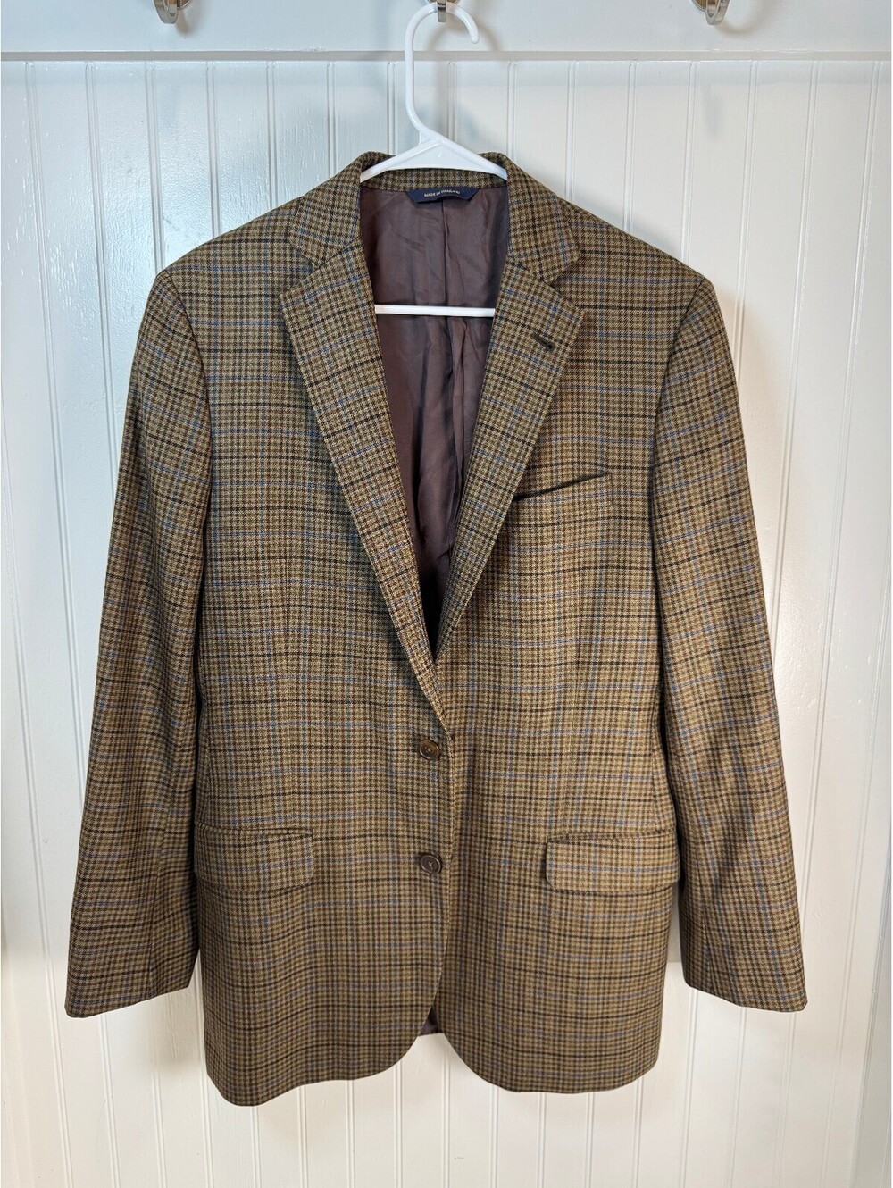 Brooks Brothers Fitzgerald 1818 Men's 39L Checked 100% Wool Sport Coat Blazer